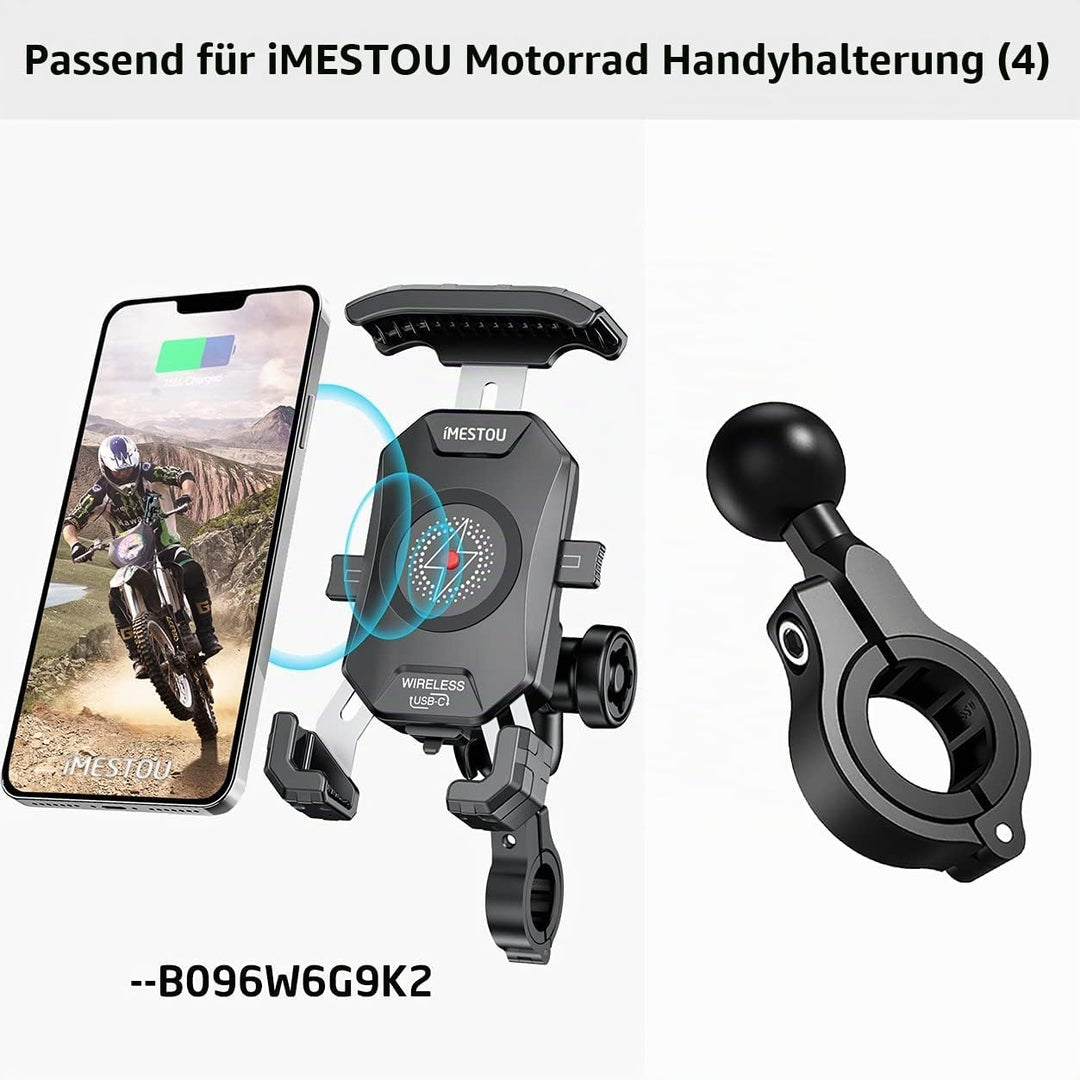 iMESTOU 2 x Aluminium-Kugelbasis für Lenkerhalterungen, Kugeladapter passend für RAM-Handyhalterunge