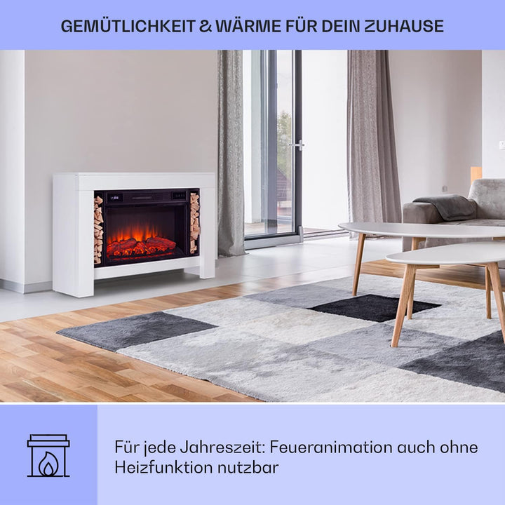 Klarstein Elektrokamin mit Heizung und Kaminfeuer, 1900W Sparsamer Elektrischer Kamin mit LED Flamme
