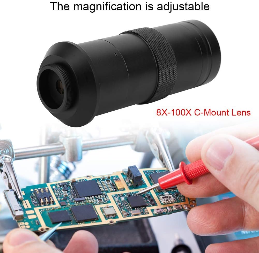 Mikroskopobjektiv 8X-100X C-Mount Objektiv Mikroskop-Kameraobjektiv CCD Objektiv für Industriemikros