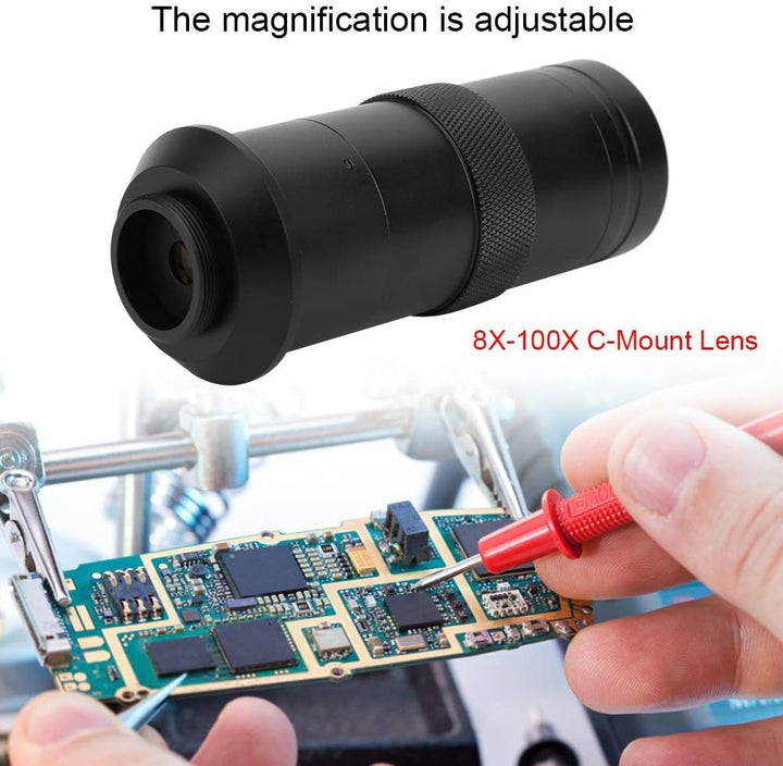 Mikroskopobjektiv 8X-100X C-Mount Objektiv Mikroskop-Kameraobjektiv CCD Objektiv für Industriemikros