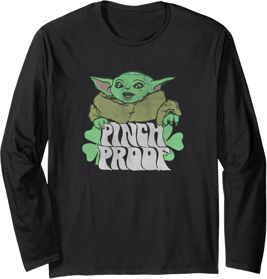 Star Wars St. Patrick's Day Grogu Pinch Proof Langarmshirt