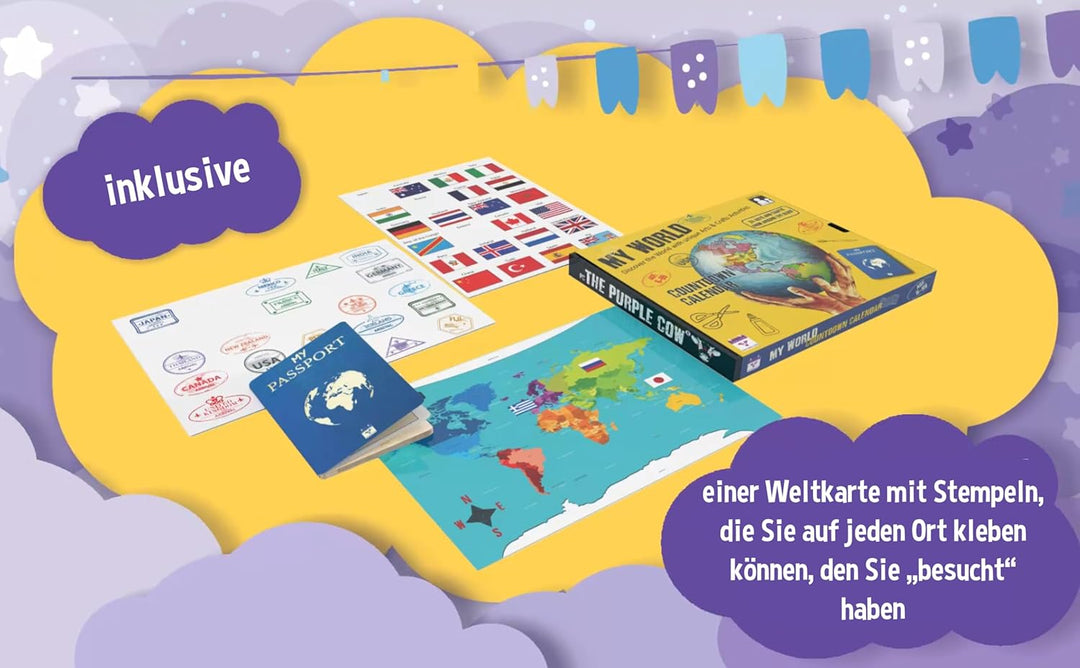 Meine Welt Adventskalender 2024 für Kinder, besuchen Sie 24 Länder und kommen Sie pünktlich zum Weih