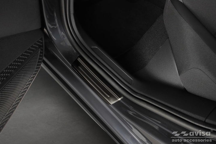 Black Inox door sill protectors compatible with Volkswagen Taigo 2021- 'Exclusive Edition' - 4-piece