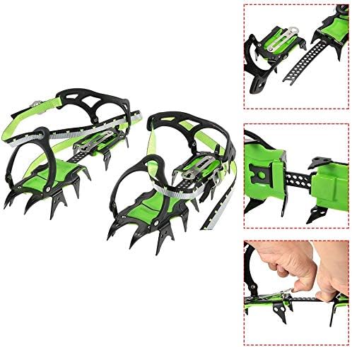 Tentock Steigeisen für Bergschuhe, Edelstahl Schuhspikes Crampons Anti-rutsch Eisklampe Steigeisen m