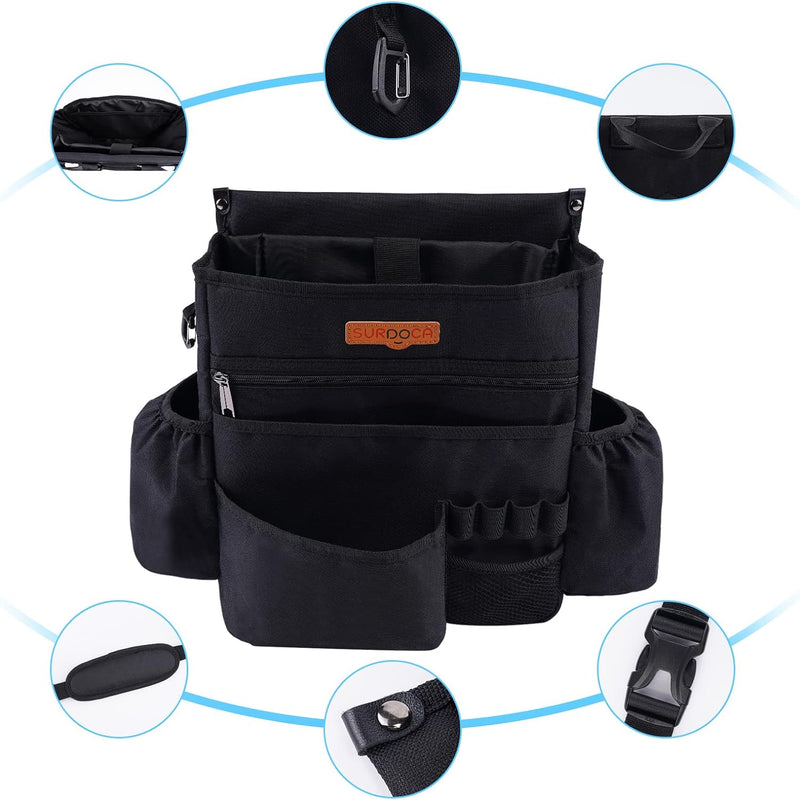 SURDOCA Car Front Seat Organiser, Car Seat File Organiser with Laptop Storage Stabilising Side Strap