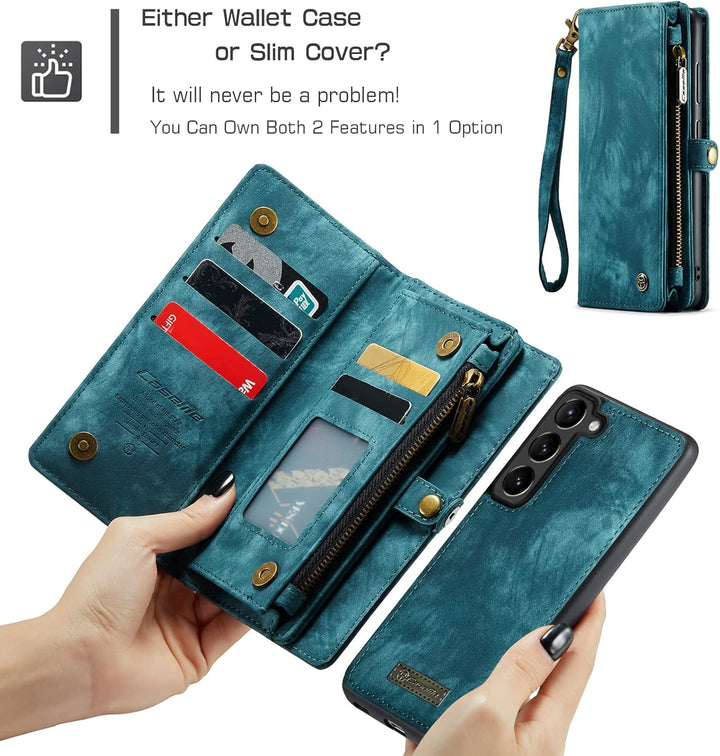 UFinetech Samsung S23 Plus Hülle, Stossfest Kartenfach Magnetisch Abnehmbare Tasche Samsung Galaxy S
