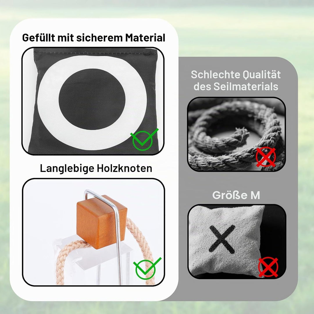 Riesiges Tic-Tac-Toe-Spiel für Draussen, 90x90cm Gross Sitzsack-Wurfspiel für Kinder Erwachsene Fami