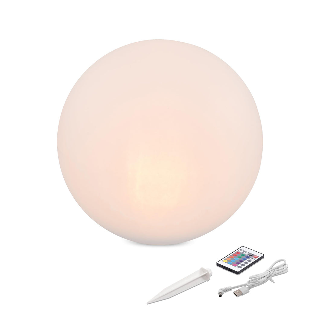 Esotec Solarkugel für den Garten Siena 40, Multicolor, 40cm, Fernbedienung, USB, 16 Leuchtfarben, Ak