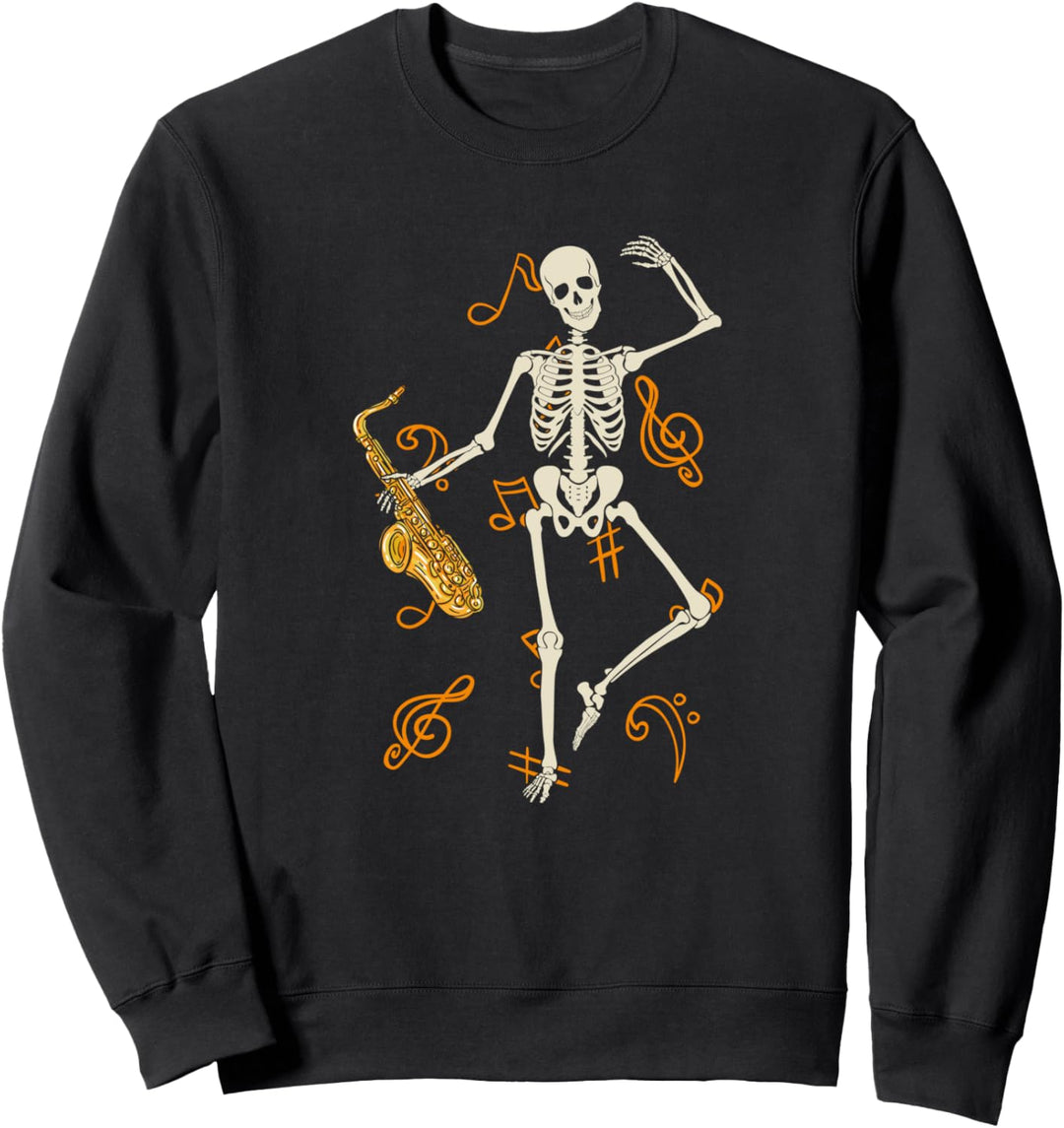 Tanzender Saxophonist Skeleton Music Playing Sweatshirt
