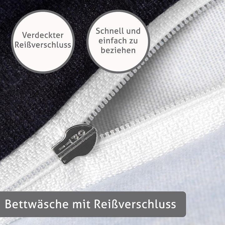 LINKHOFF Flanell Biber Bettwäsche 155x220 Baumwolle 2tlg | Bettwäsche-Set in Grau Anthrazit Paisley