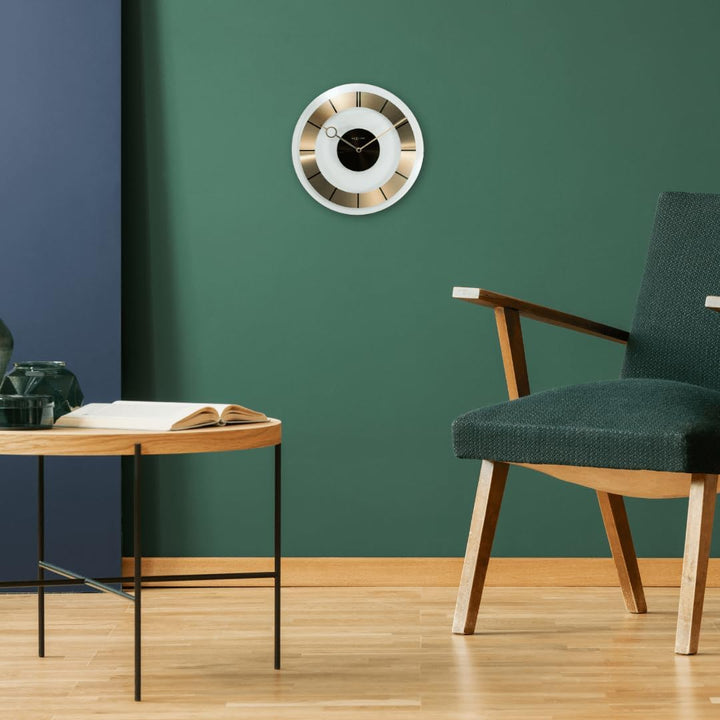Nextime 2790GO1 Wanduhren, Metall und Kunststoff, Goldfarben, Ø 31 cm