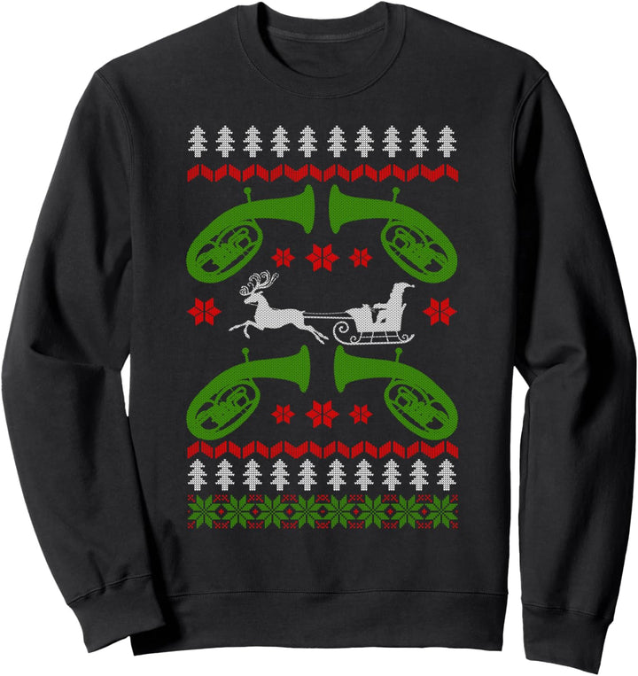 Bariton Ugly Christmas Weihnachtsfeier Blasmusik Motiv Sweatshirt