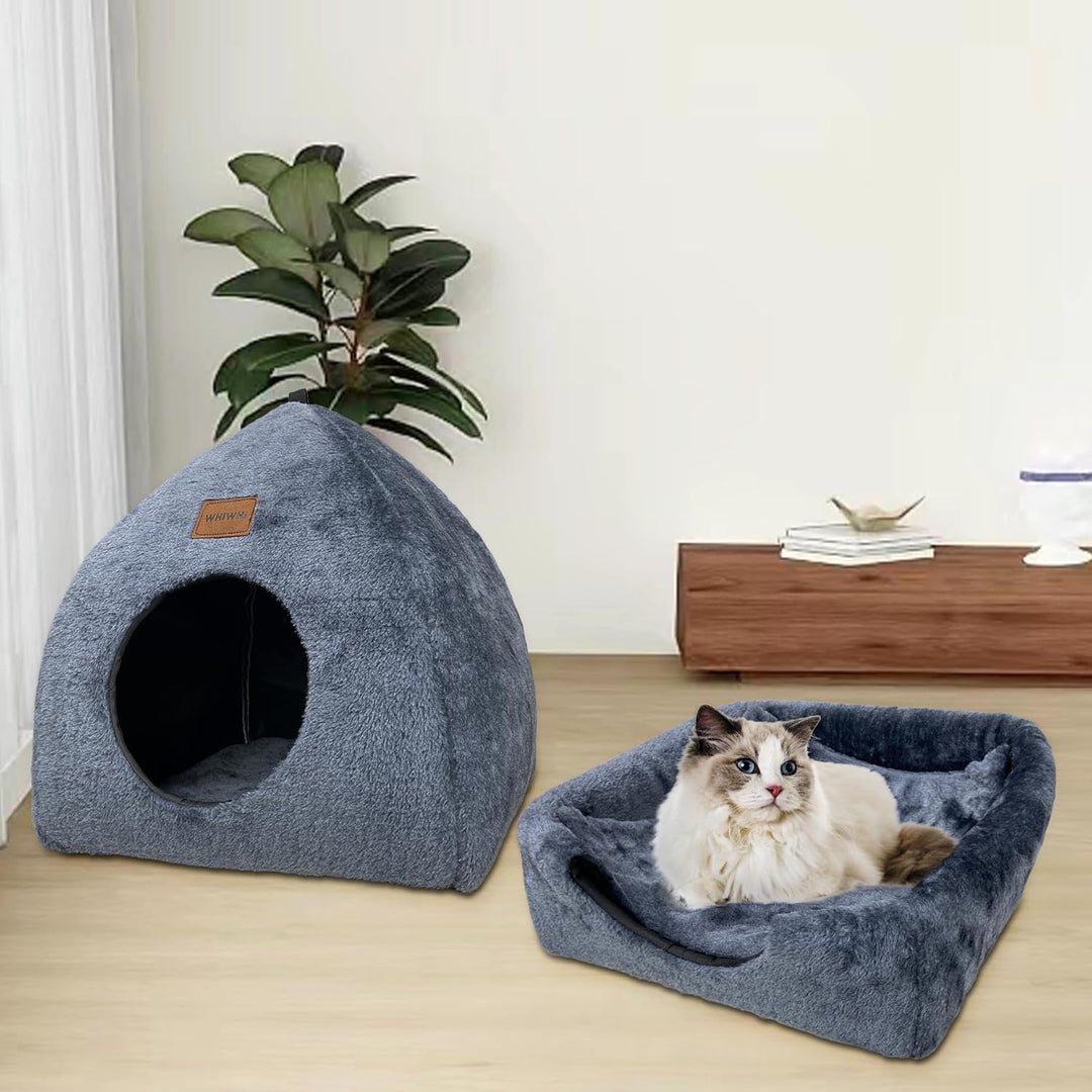 Katzenhöhle für Drinnen Katzenzelt mit Waschbarem Plüschkissen Weiches und Flauschiges Katzenhaus Kl