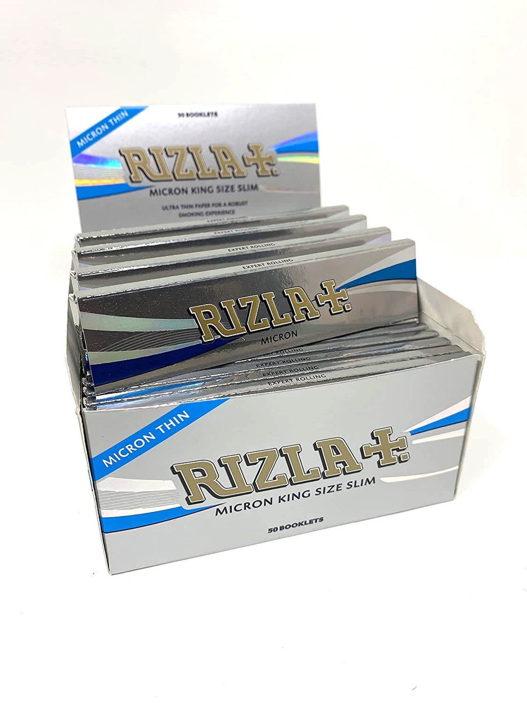 RIZLA Micron Zigarettenpapier, ultradünn, King Size, silberfarben