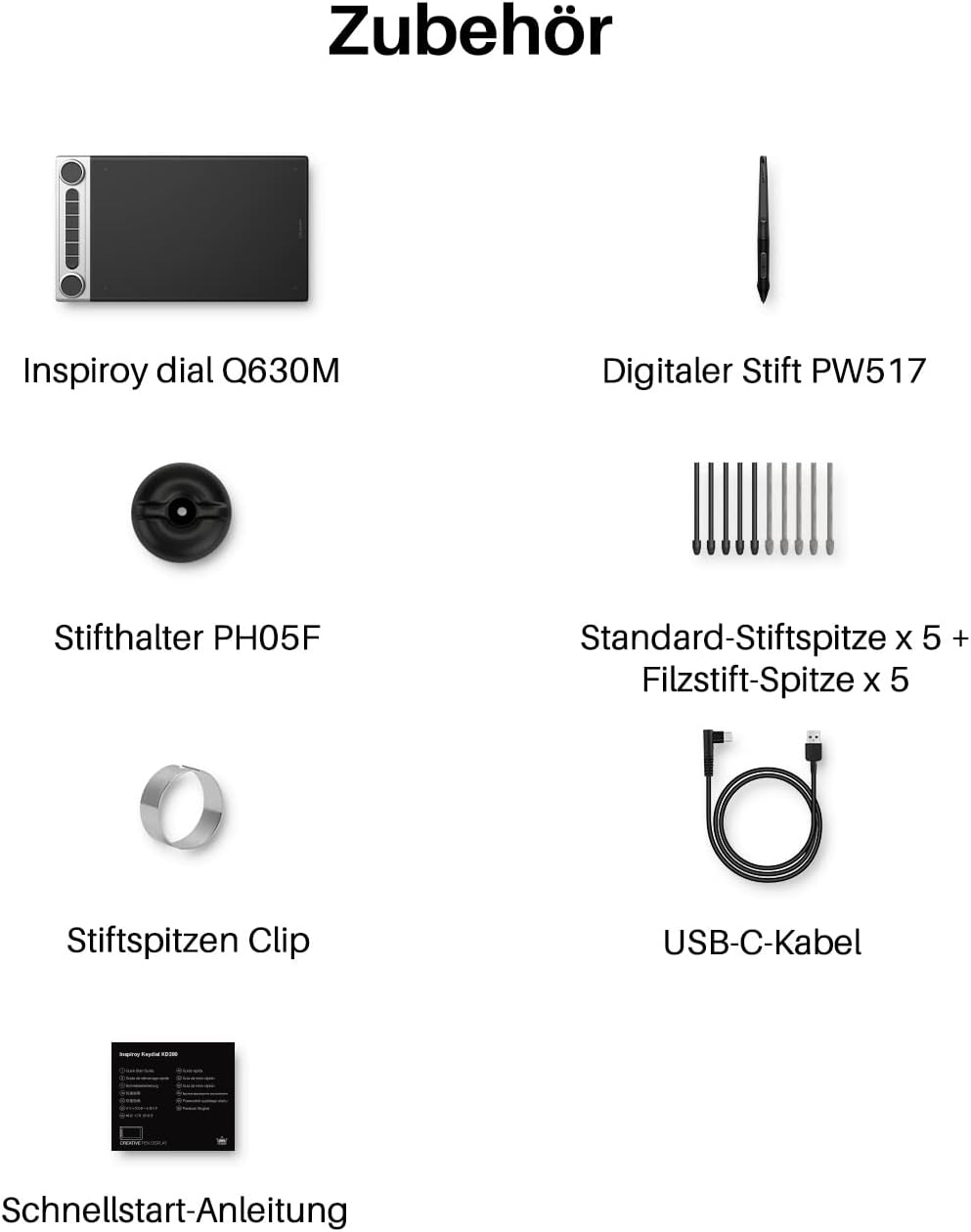 HUION Inspiroy Dial 2 Bluetooth Grafiktablett mit Doppelte Dial Controllern + 6 Programmierbaren Tas