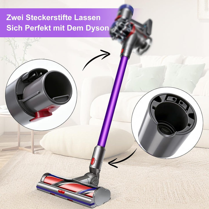 72cm Verlängerungsrohr +Weisser Gänsekopfpinsel,Kompatibel mit Dyson V7 V8 V10 V11 V15, Schnellwechs