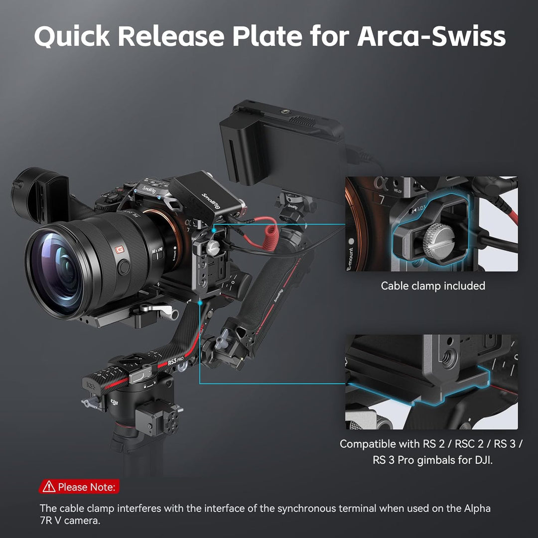 SMALLRIG Cage Kit mit Kabelklemme für Sony Alpha 7R V/Alpha 7 IV/Alpha 7S III, Kamerakäfig mit Mehre