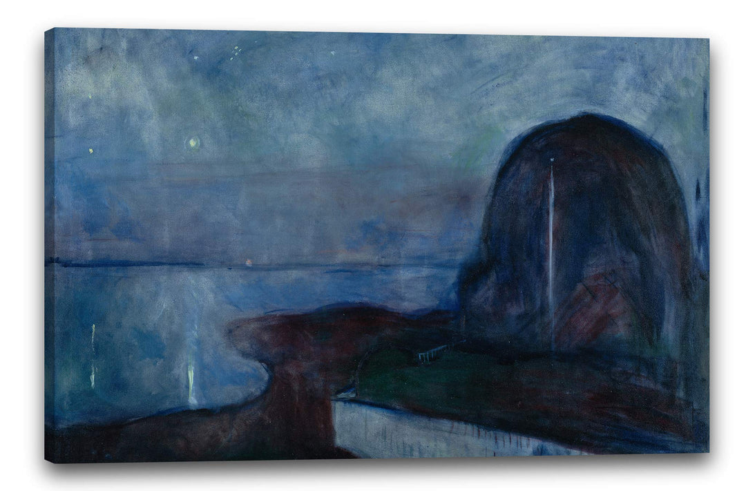 Printed Paintings Leinwand (70x100cm): Edward Munch - Sternennacht (1893) 70x100 cm, 70x100 cm
