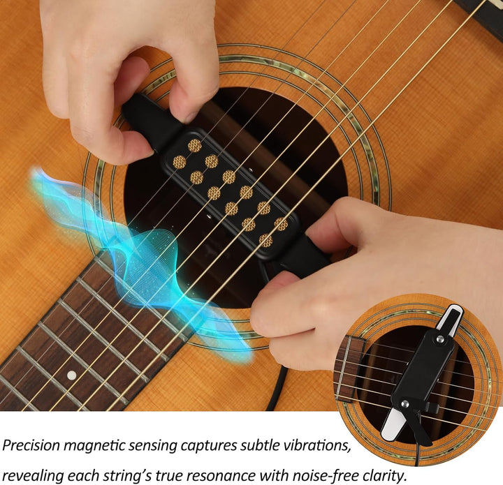 Gitarren-Tonabnehmer zum Anklemmen, für Akustikgitarre mit 96,5-106,7 cm (96,5 - 106,7 cm)