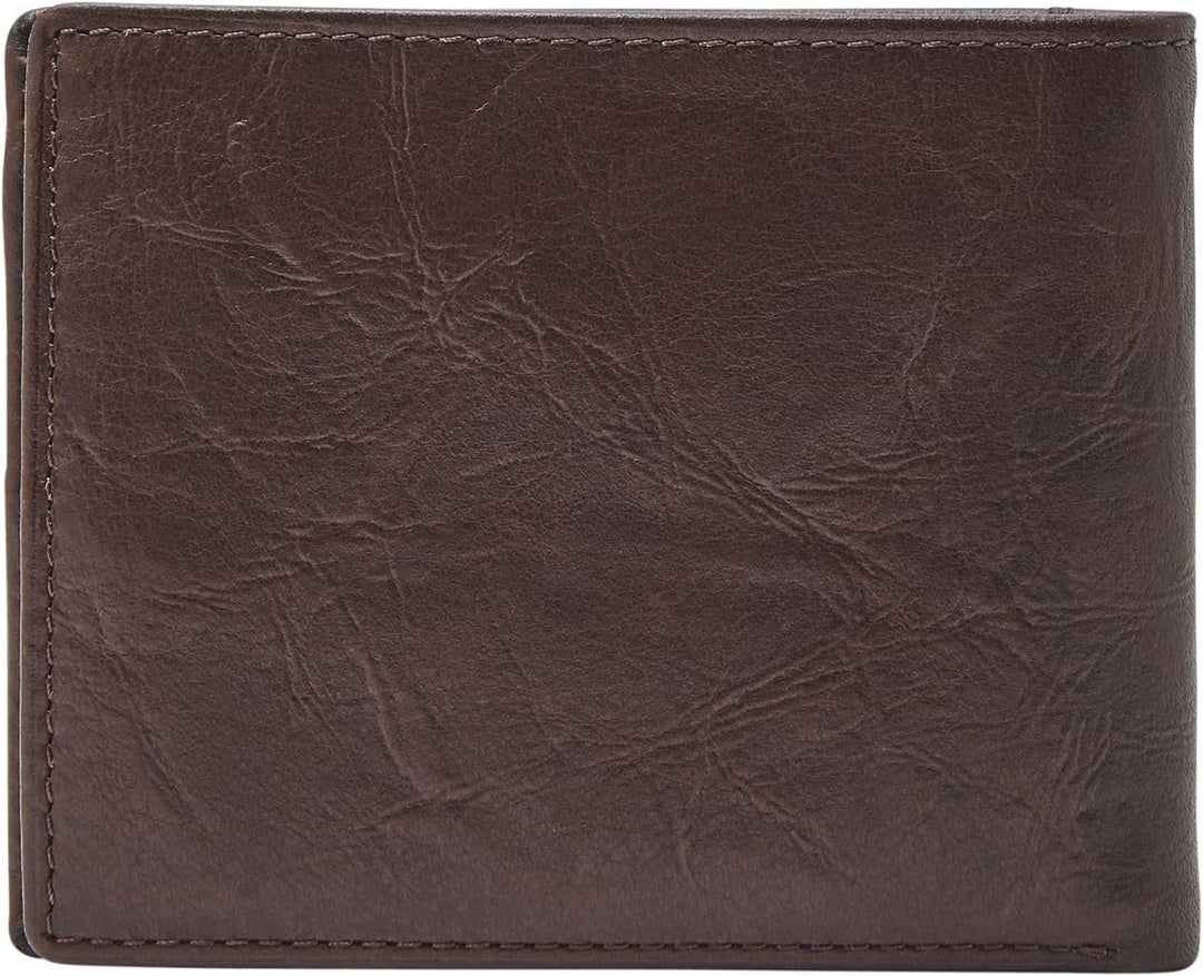 Fossil Herren Neel Leder Bifold Geldbörse 11,43 cm L x 1,905 cm B x 8,89 cm H Braun, Braun