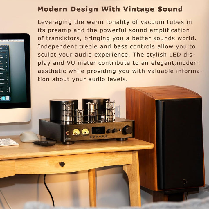 Juson Audio JTA100 200W Vakuum röhrenverstärker Integrierter Hybrid Mit BT 5.0 Optisch AUX RCA Phono