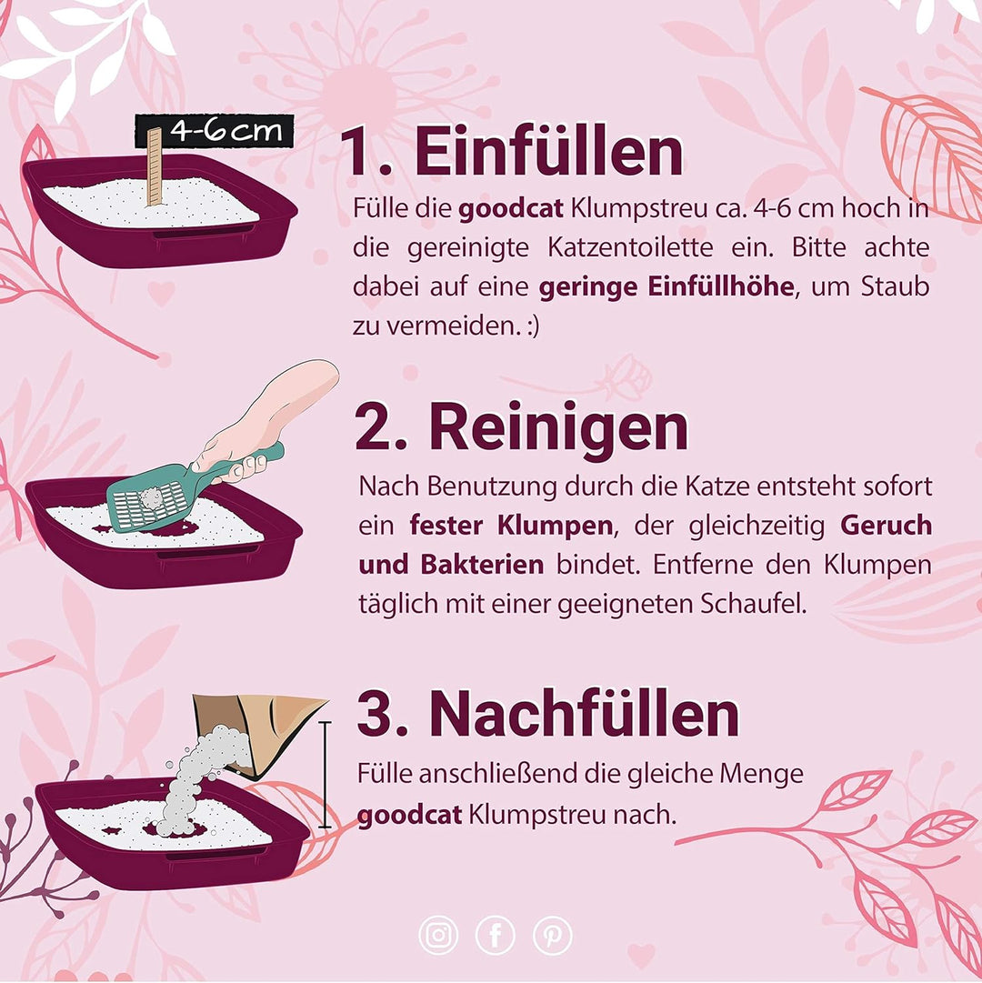 goodcat Silver Classic - Katzenstreu Klumpstreu Naturprodukt, stark klumpend 7 l (2er Pack), 7 l (2e