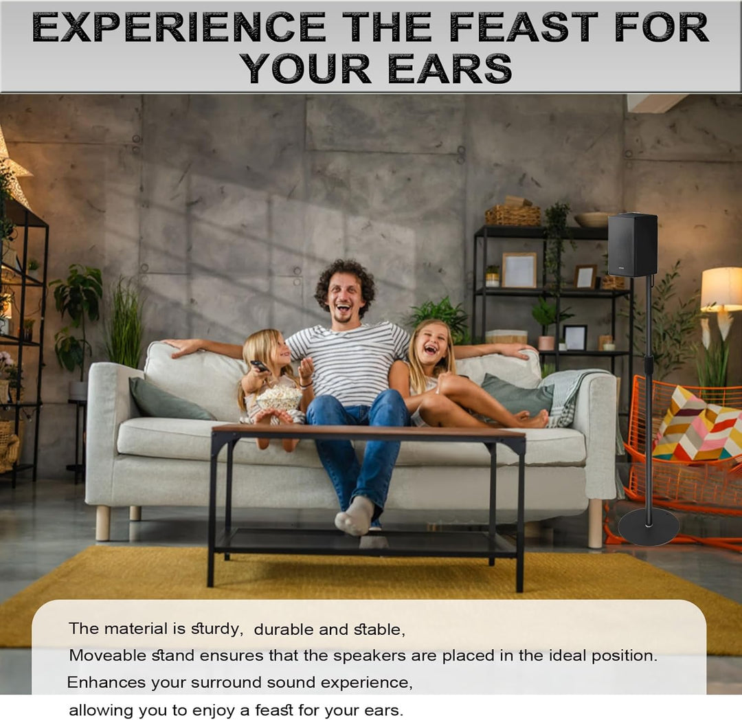 Lautsprecherständer Höhenverstellbar für Lautsprecher bis zu 73-140 cm Boxenständer,2er-Set Bodenstä