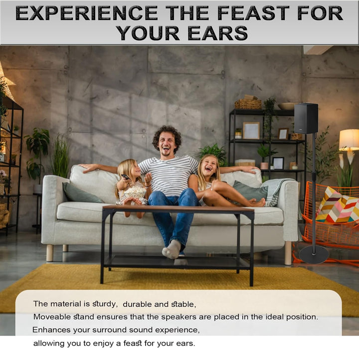 Lautsprecherständer Höhenverstellbar für Lautsprecher bis zu 73-140 cm Boxenständer,2er-Set Bodenstä