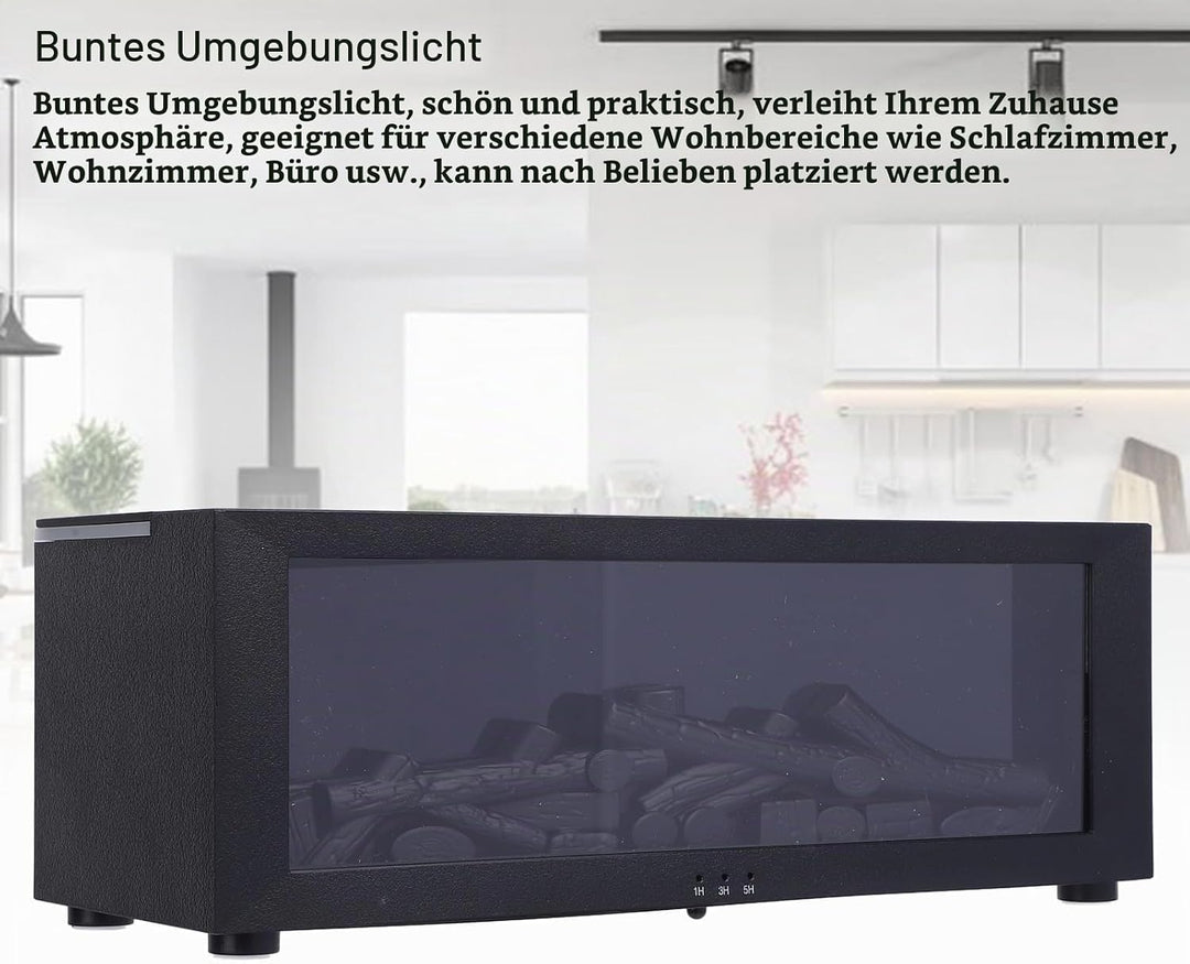 Fireplace Diffuser, Diffuser Kamin mit 3D Flammen, Kaminöl-Diffusor mit Timer, Leiser Kamindiffusor