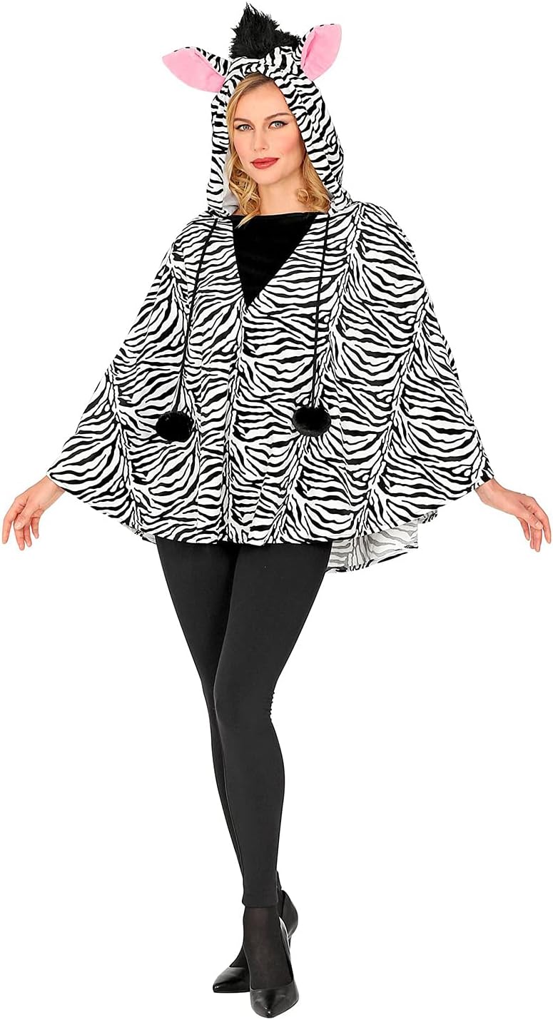 Widmann - Poncho mit Kapuze Zebra, Safari, Afrika, Tierkostüm, Faschingskostüme, Karneval