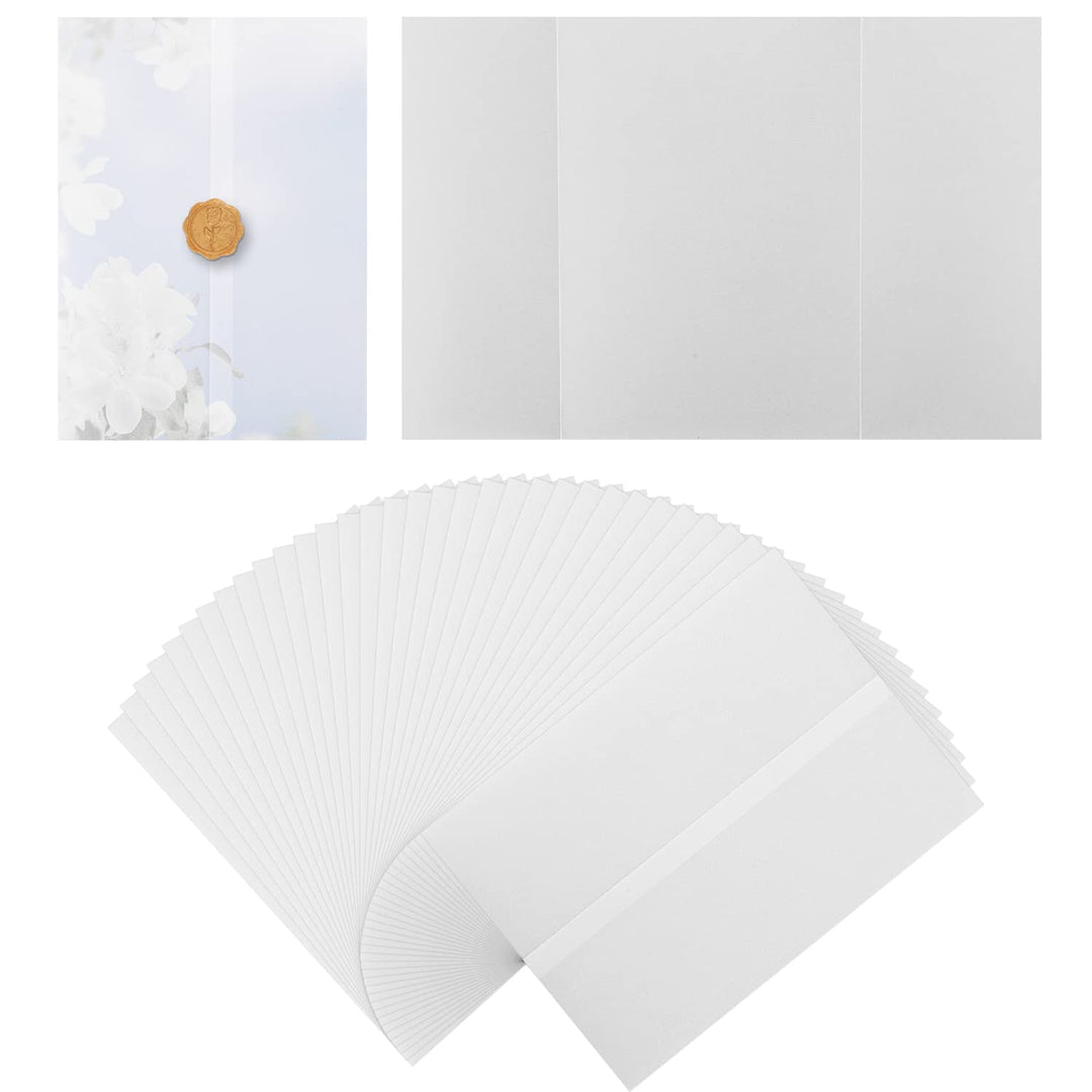 55 Stück Pergamenthüllen für Einladungen im Format 13x18cm, Vorgefaltet Vellum Jacket Durchscheinend