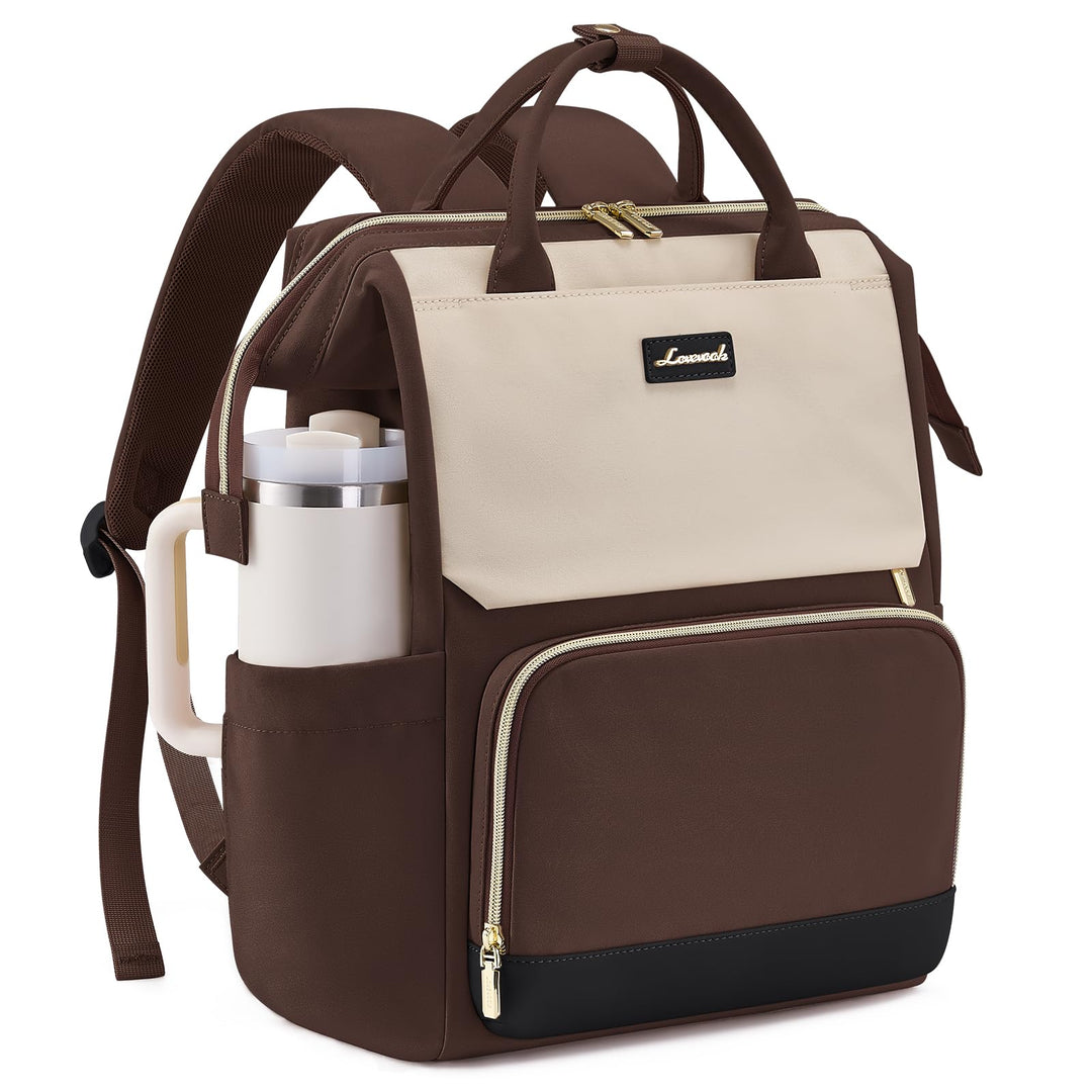 LOVEVOOK Rucksack Damen, 15,6 Zoll Laptop Schulrucksack für Grosse Trinkflasche, Travel Backpack Wom