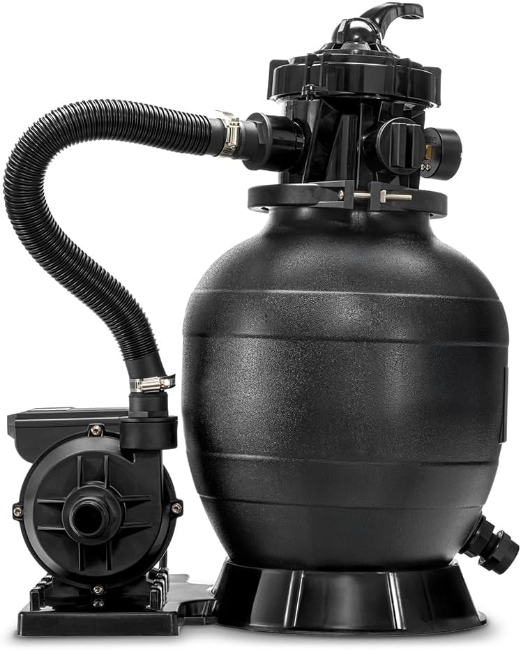 TROTEC Sandfilterpumpe TSP 10000 EF 10000 l/h Pool Filterpumpe mit 7 Wege Ventil und Vorfilter geeig