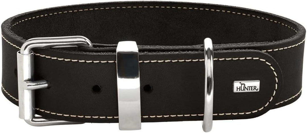 HUNTER AALBORG SPECIAL Hundehalsband, Leder, strapazierfähig, komfortabel, 65 (L), schwarz schwarz 6