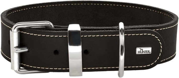 HUNTER AALBORG SPECIAL Hundehalsband, Leder, strapazierfähig, komfortabel, 65 (L), schwarz schwarz 6