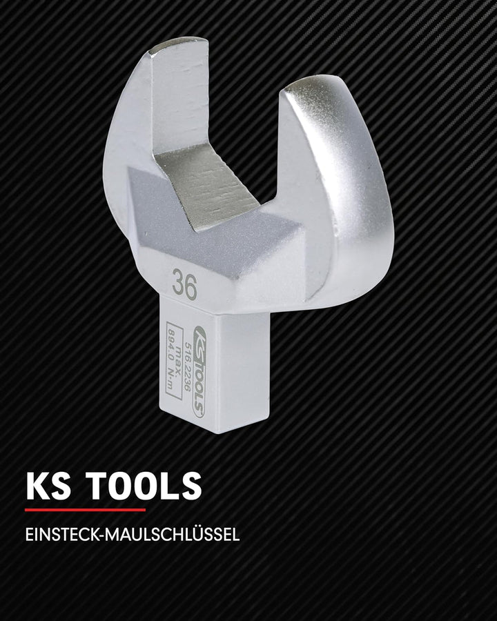 KS Tools Einsteck Maulschlüssel 4 x 18 mm 516.2236 I Verchromter Schraubenschlüssel, 6 Kant Profil I