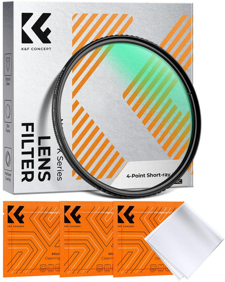 K&amp;F CONCEPT 58mm Kurzstrahl-Sternfilter mit 4 Punkten HD Glas Special Kamera-Effektfilter Filter (Na