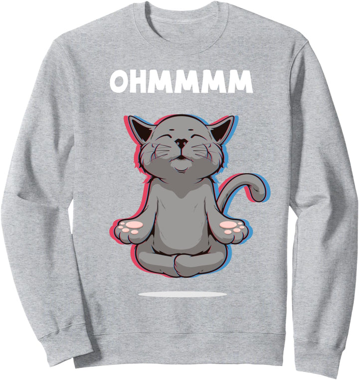 Ohmmm Yoga Katzen Meditation Entspannung Om Namaste Geschenk Sweatshirt