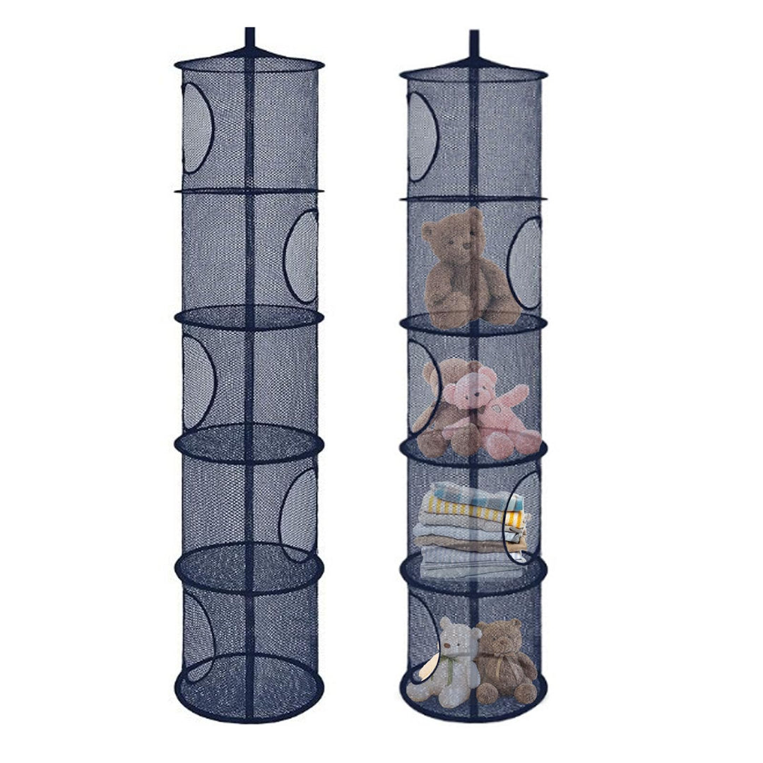 Hängeaufbewahrung, 2 Stück Faltbare Hängeaufbewahrung Organizer, 5 Fächer Hängeregal Mesh Hängende N
