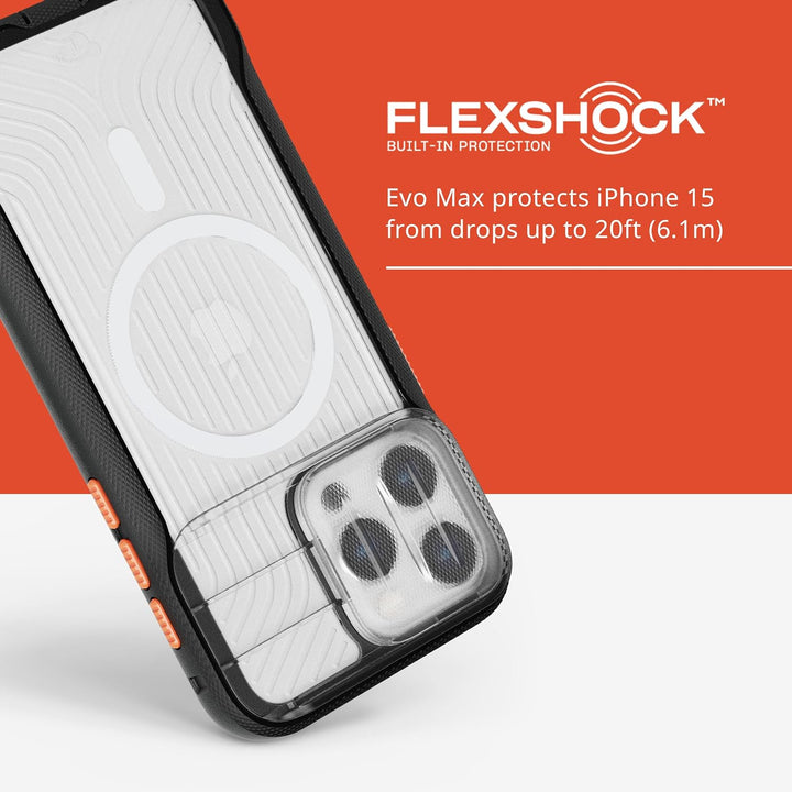 Tech21 Evo Max Hülle für iPhone 15 Pro Max - Kompatibel mit MagSafe - Aufprallschutz Hülle - Schlüss