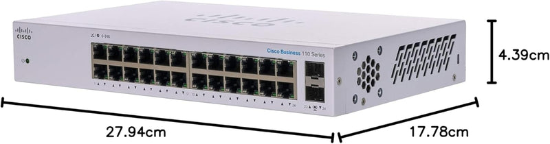 Cisco Business CBS110-24T-D Unmanaged Switch | 24﻿ GE-Ports | 2﻿ x﻿﻿ 1G-SFP Shared | Begrenzter Lebe