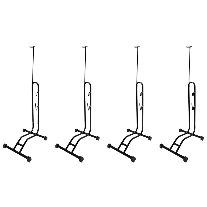 4x WELLGRO® Fahrradständer - Stahl, schwarz, sicherer Stand, Haken mit Kunststoffummantelung, 3 Funk