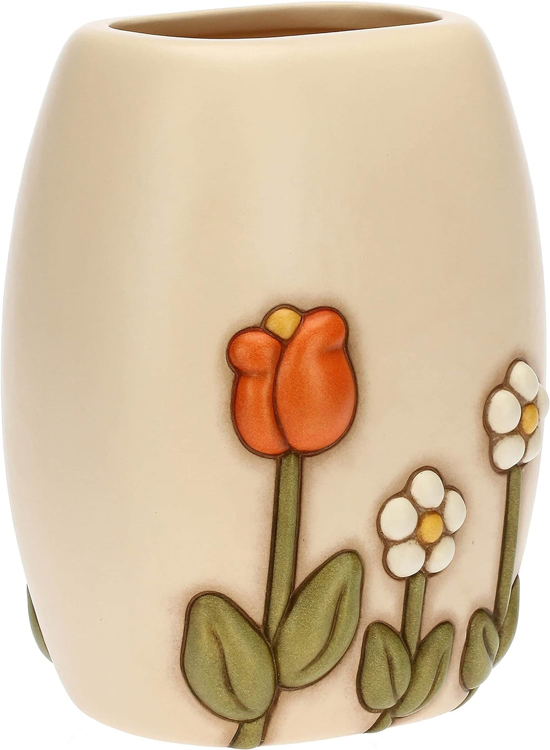 THUN, Vase aus Keramik, handverziert, mit konischer Blumendekoration, mittlere Version, Linie Happy