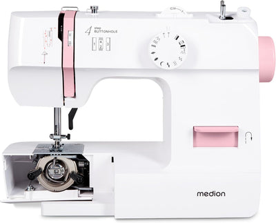 MEDION Nähmaschine SM70 (70 Watt, 12 verschiedene Stichmuster, LED Nählicht, einstellbare Stichlänge