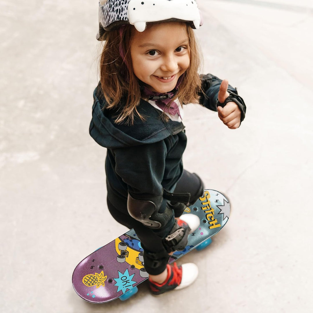Paw Patrol Chase Holz Skateboard für Jungen 61cm, rutschfestes Brett 20-50kg Stitch, Stitch