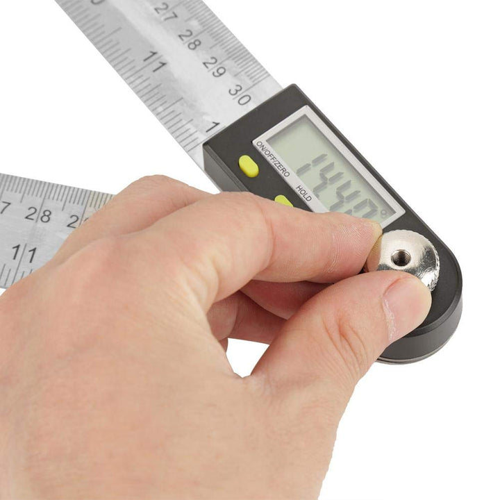 Digitales Winkelmesser Lineal, 0-300 mm Elektronisches Winkelsuchlineal aus Edelstahl, Digitales Gon