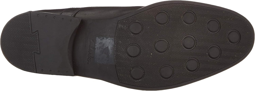Clarks Herren Whiddon Step Slipper 41 EU Weit Black Leather, 41 EU Weit Black Leather