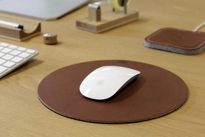 Pack & Smooch Leder Mousepad Mit Naturkautschuk Anti-Rutschbeschichtung Aus Pflanzlich Gegerbtem Led
