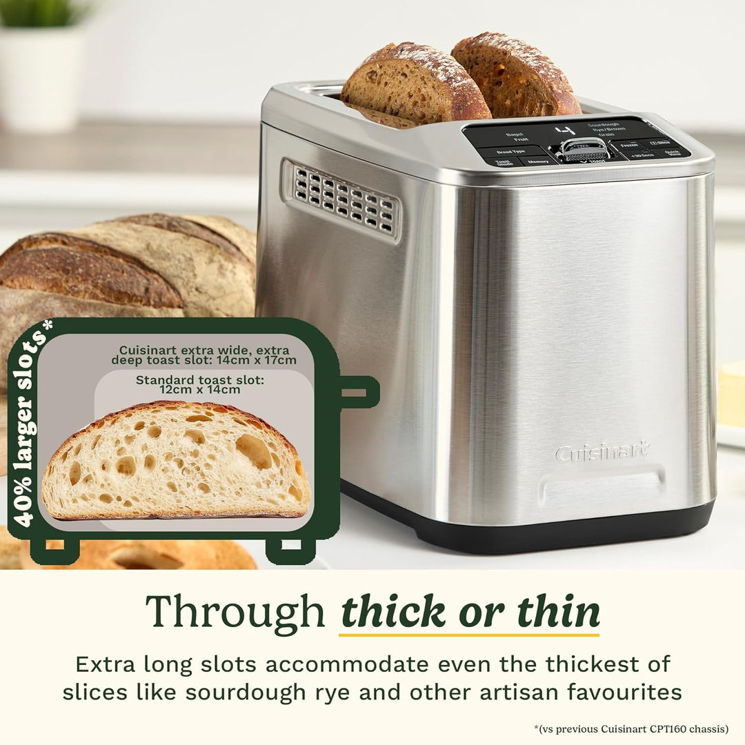 Cuisinart Smart Elite 2-Scheiben-Toaster | Extra lange Schlitze für handwerkliches Brot | Speichern