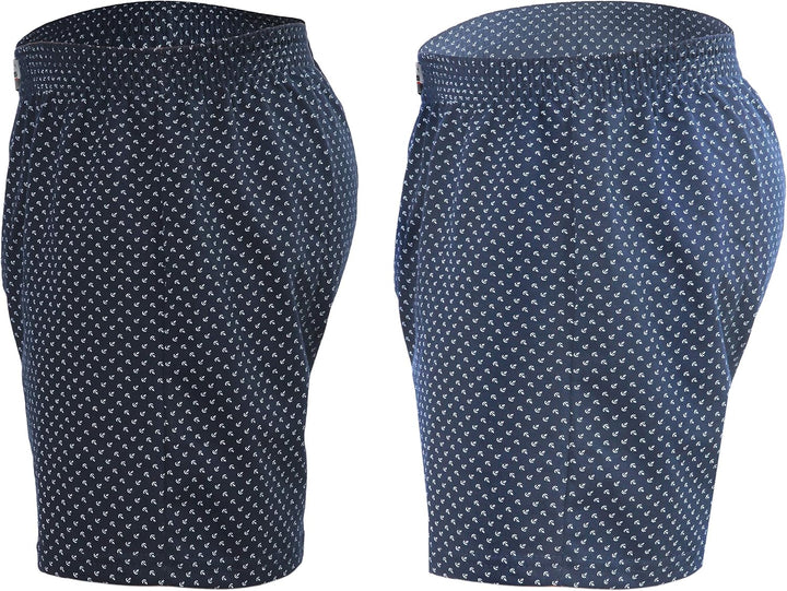 Sesto Senso Schlafanzughose Herren Kurz Baumwolle Pyjamahose 1er 2er Pack XXL 2er pack Anker - Dunke